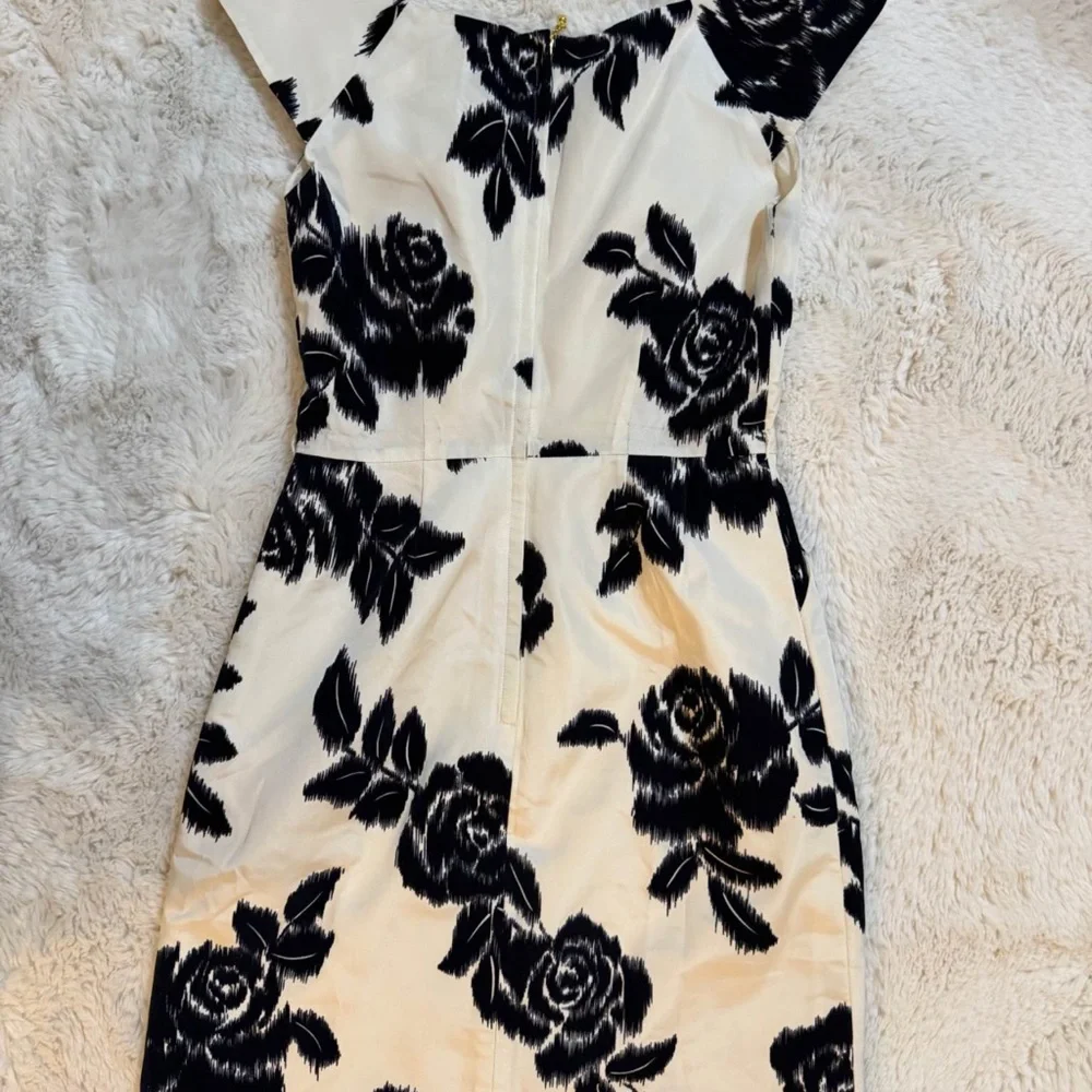 kate spade Black and Cream Floral Fit & Flare Mini Dress - Picture 2 of 4